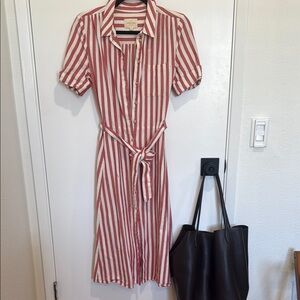 Sézane Striped Shirt Linen Dress